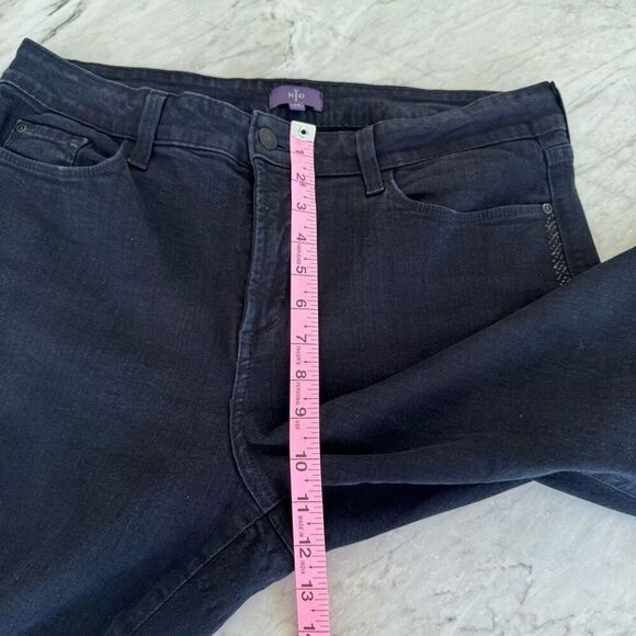 NYDJ high rise embellished side stripe jeans size 14 dark navy - Picture 7 of 9